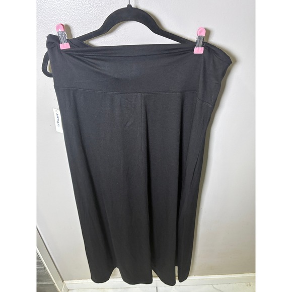 Old Navy Dresses & Skirts - Old Navy Womens Large Black Fold-Over Waist Jersey Knit Maxi Skirt NWT Solid
